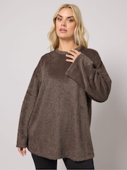 Marrón - Yours Curve Eyelash Jumper - Imagen 1 de 5