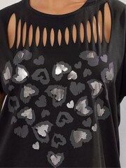 Yours Curve Black Logo Slash Detail Top - Image 4 of 5