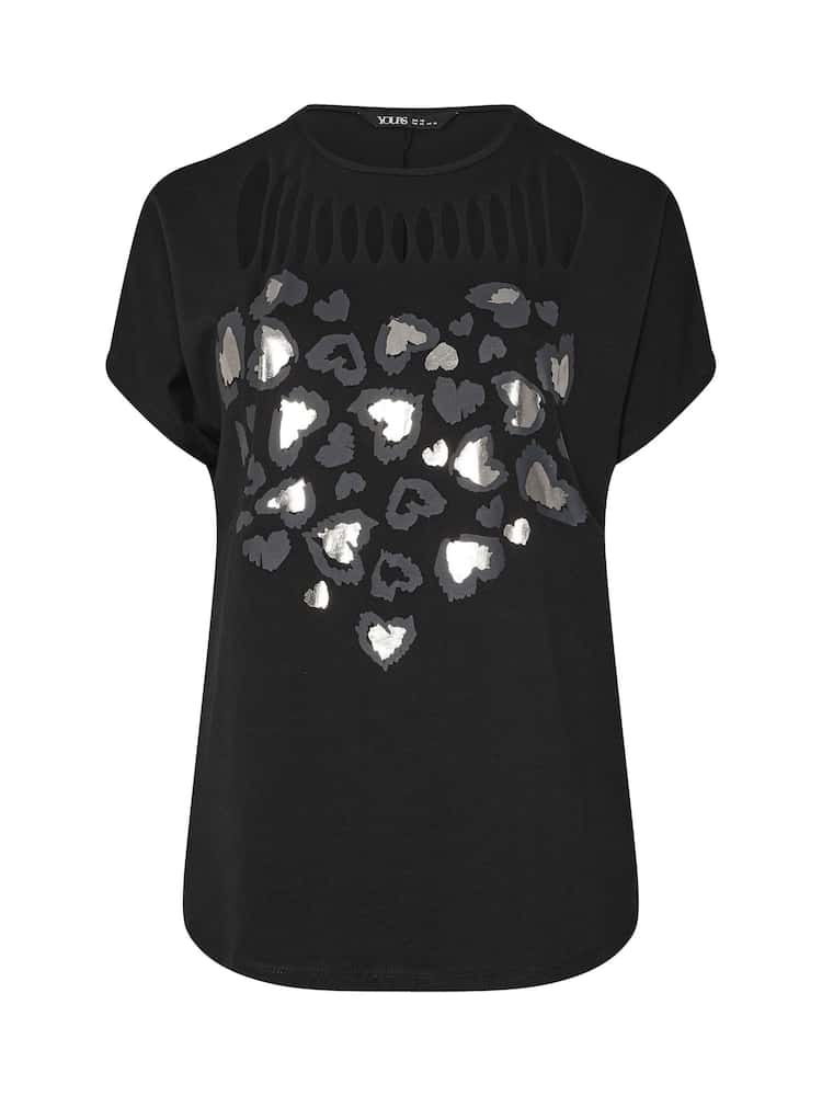 Yours Curve Black Logo Slash Detail Top - Image 5 of 5
