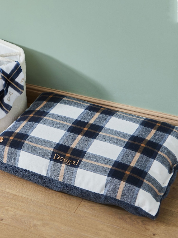 Made Yours Blue Personalised Deep Duvet Navy Check Medium Dog Bed - Image 2 of 5 Made Yours Blue Personalised Deep Duvet Navy Check Medium Dog Bed - Image 2 of 5