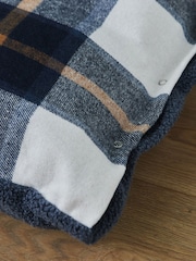 Made Yours Blue Personalised Deep Duvet Navy Check Medium Dog Bed - Image 3 of 5