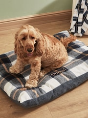Made Yours Blue Personalised Deep Duvet Navy Check Medium Dog Bed - Image 5 of 5
