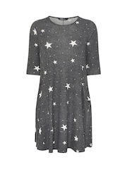 Yours Curve Grey Soft Touch Star Pocket Dress - Image 5 of 5