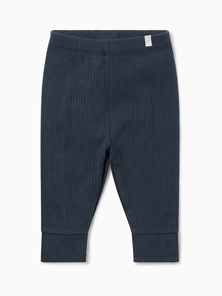 أزرق - MORI Supersoft Ribbed Stretch Comfy Baby Leggings - صورة 1 من 1 أزرق - MORI Supersoft Ribbed Stretch Comfy Baby Leggings - صورة 1 من 1