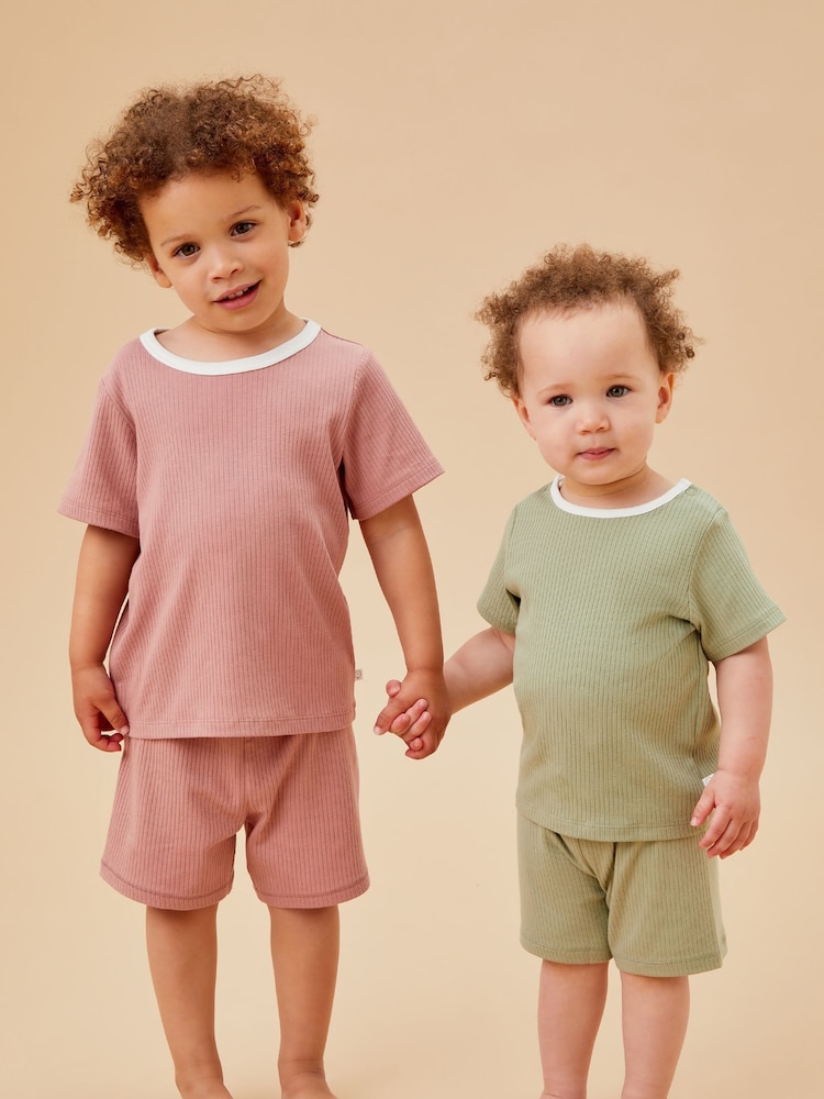 MORI Pink Supersoft Ribbed Stretch Shorts - صورة 2 من 2 MORI Pink Supersoft Ribbed Stretch Shorts - صورة 2 من 2