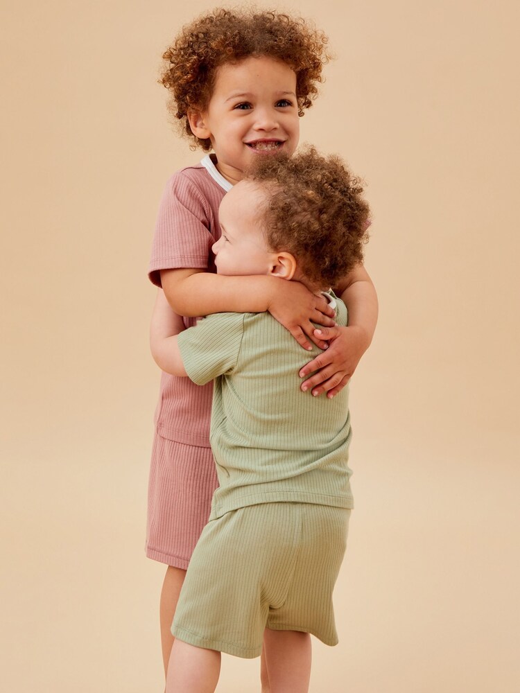MORI Green Supersoft Ribbed Stretch Shorts - Image 2 of 2