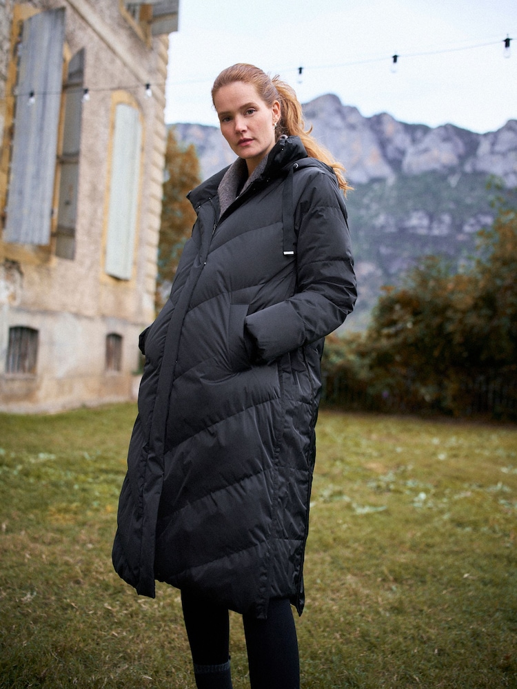 Seraphine Black Long 3-In-1 Maternity & Babywearing Puffa Coat - Image 2 of 8 Seraphine Black Long 3-In-1 Maternity & Babywearing Puffa Coat - Image 2 of 8