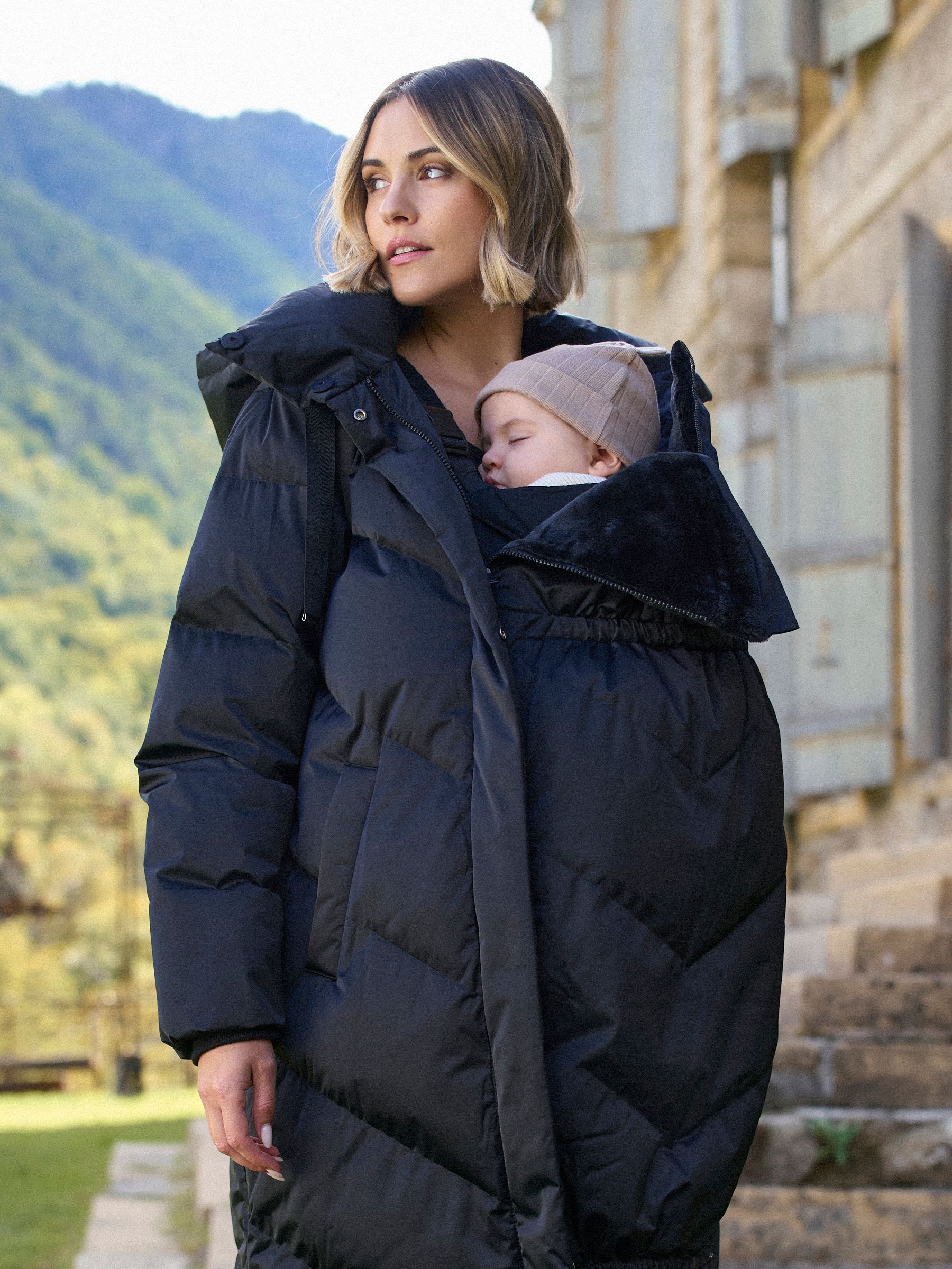 Buy Seraphine Black Long 3-In-1 Maternity & Babywearing Puffa Coat