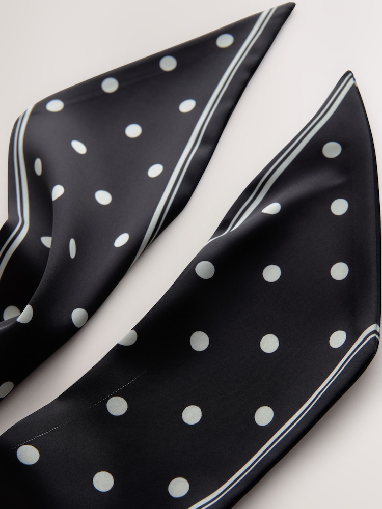 Black Polka Dot Scarf Chain Belt - Image 1 of 3