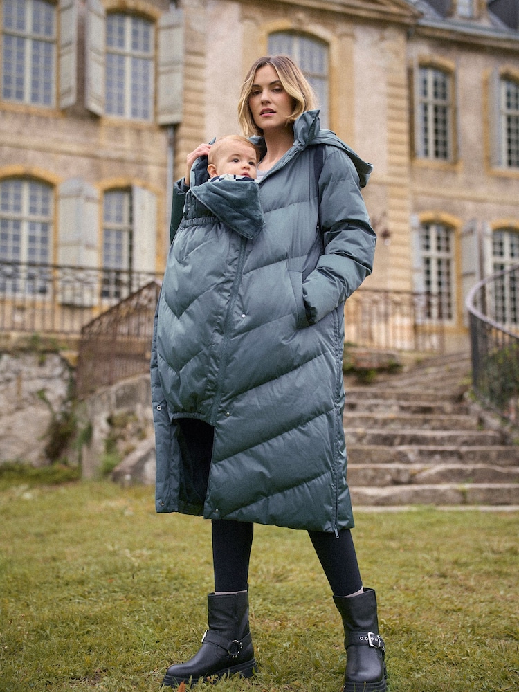 Seraphine Pewter Long 3-In-1 Maternity & Babywearing Puffa Coat - Image 1 of 8 Seraphine Pewter Long 3-In-1 Maternity & Babywearing Puffa Coat - Image 1 of 8