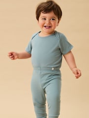أزرق فاتح - MORI Supersoft Ribbed Stretch Comfy Baby Leggings - صورة 1 من 2