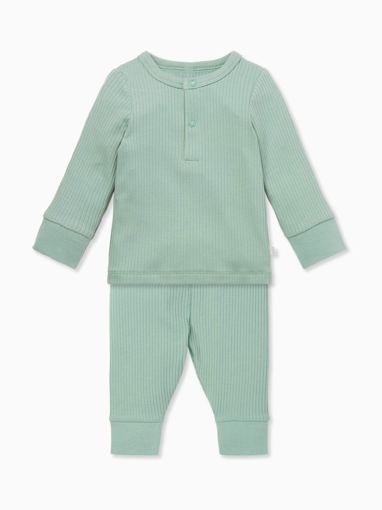 Buy MORI Light Green Ribbed Pyjamas Set from Next Austria