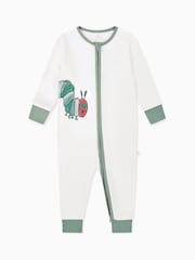 Mori Supersoft Very Hungry Caterpillar Placement Print Two Way Zip Sleepsuit - Image 1 of 3
