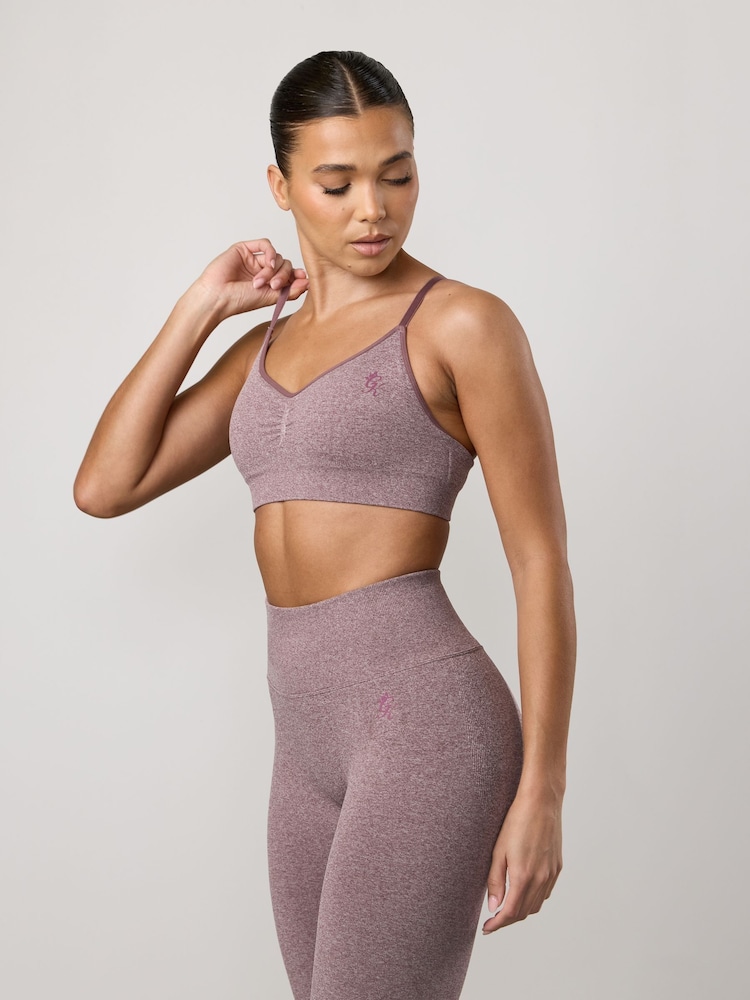 Gym King Purple Sculpt Marl Scrunch Bra - Image 2 of 4