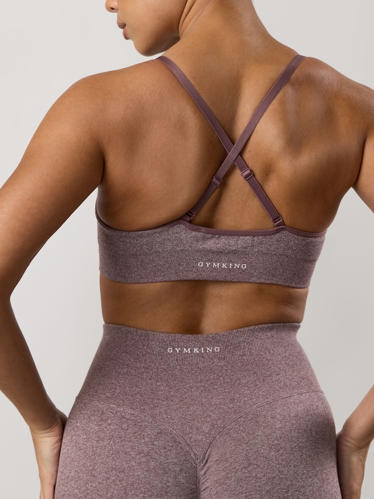 Gym King Purple Sculpt Marl Scrunch Bra - Image 4 of 4 Gym King Purple Sculpt Marl Scrunch Bra - Image 4 of 4