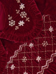 Rød - Monsoon Baby Blomstrete Fløyelskjole - Bilde 4 av 4