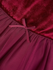 Monsoon Red Baby Estella Velvet Appliqué Party Dress - Image 3 of 3