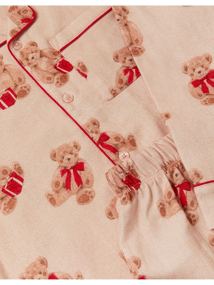 Monsoon Cream Teddy Bear Print Long Christmas Pyjamas Set - Image 3 of 3 Monsoon Cream Teddy Bear Print Long Christmas Pyjamas Set - Image 3 of 3