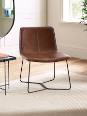 Julian Bowen Brown Tan Joren PU Leather Lounge Chair - Image 1 of 5