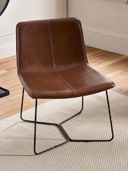 Julian Bowen Brown Tan Joren PU Leather Lounge Chair - Image 3 of 5