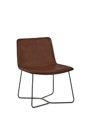 Julian Bowen Brown Tan Joren PU Leather Lounge Chair - Image 4 of 5
