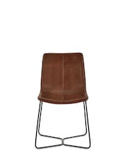Julian Bowen Set of 2 Tan Brown Orange Joren PU Leather Dining Chairs - Image 5 of 5