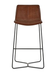 Julian Bowen Set of 2 Tan Brown Orange Joren PU Leather Bar Stools - Image 5 of 5