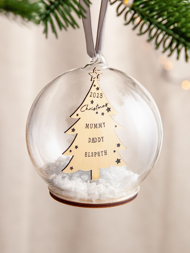 Metallic Family Christmas Tree Bauble by No Ordinary Gift - Image 1 of 4