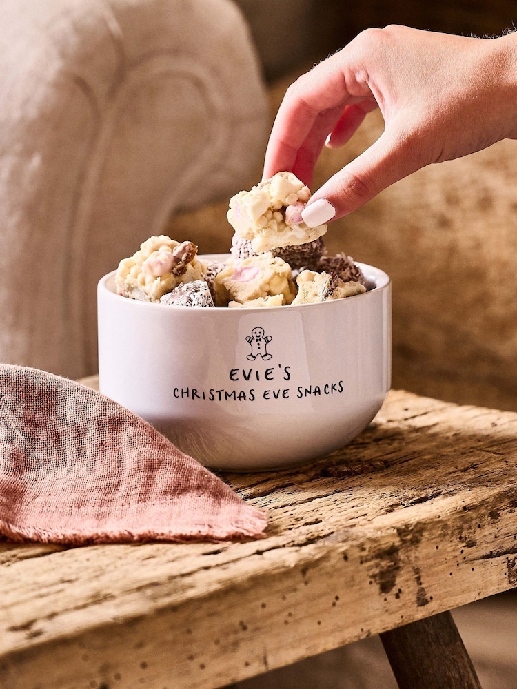 Personalised Christmas Eve Snack Bowl by No Ordinary Gift - Image 1 of 3 Personalised Christmas Eve Snack Bowl by No Ordinary Gift - Image 1 of 3