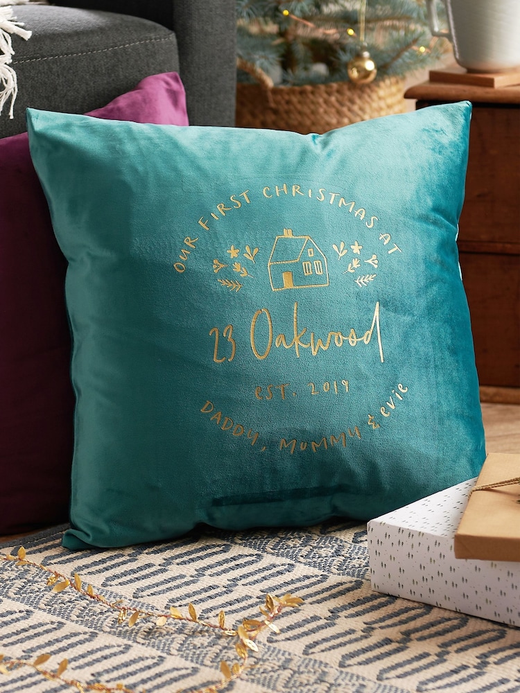 Personalised First Christmas New Home Cushion by No Ordinary Gift - Image 1 of 2