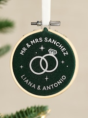 Couples Velvet Hoop Christmas Tree Decoration by No Ordinary Gift - Image 1 of 3