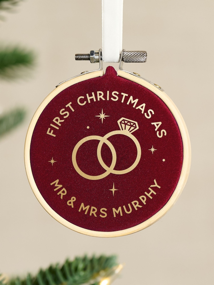 Couples Velvet Hoop Christmas Tree Decoration by No Ordinary Gift - Image 2 of 3