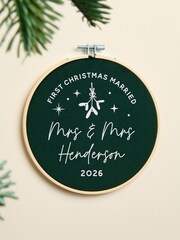 First Christmas Married Velvet Hoop by No Ordinary Gift - Image 1 of 3