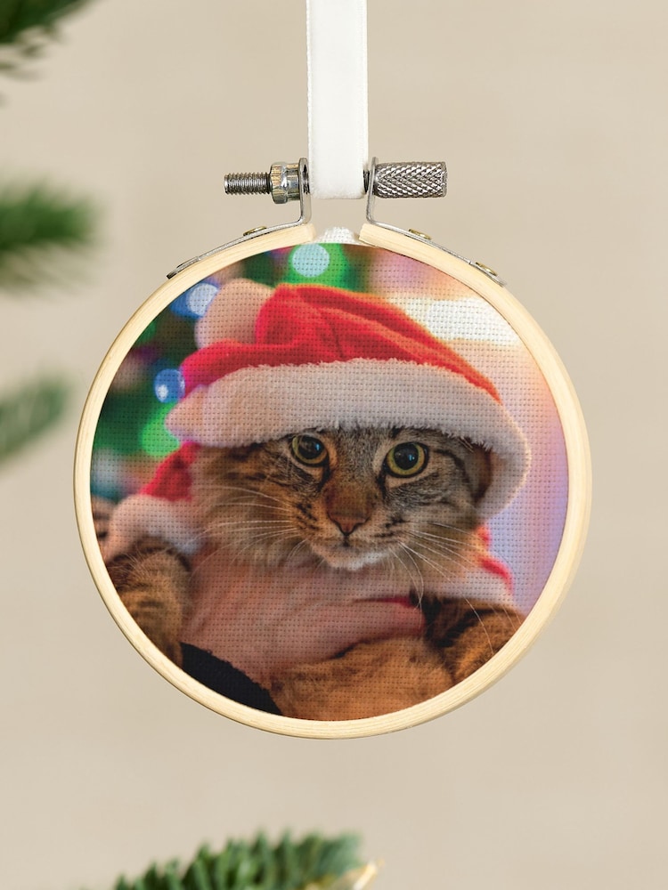 Mini Photo Hoop Cat Christmas Tree Decoration by No Ordinary Gift - Image 1 of 1 Mini Photo Hoop Cat Christmas Tree Decoration by No Ordinary Gift - Image 1 of 1