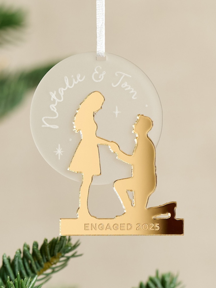 Couples Engagement Silhouette Christmas Decoration by No Ordinary Gift - Image 1 of 2