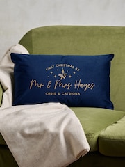 First Christmas Married Velvet Cushion by No Ordinary Gift - Image 2 of 3