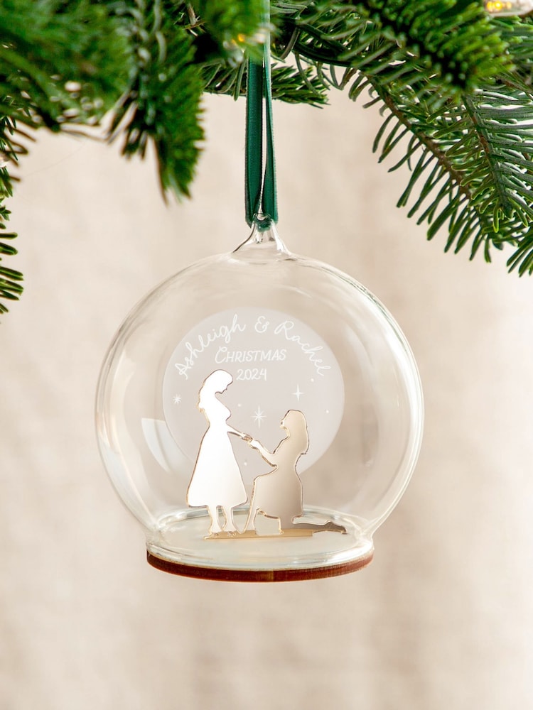 Metallic Engagement Silhouette Christmas Bauble by No Ordinary Gift - Image 2 of 4 Metallic Engagement Silhouette Christmas Bauble by No Ordinary Gift - Image 2 of 4