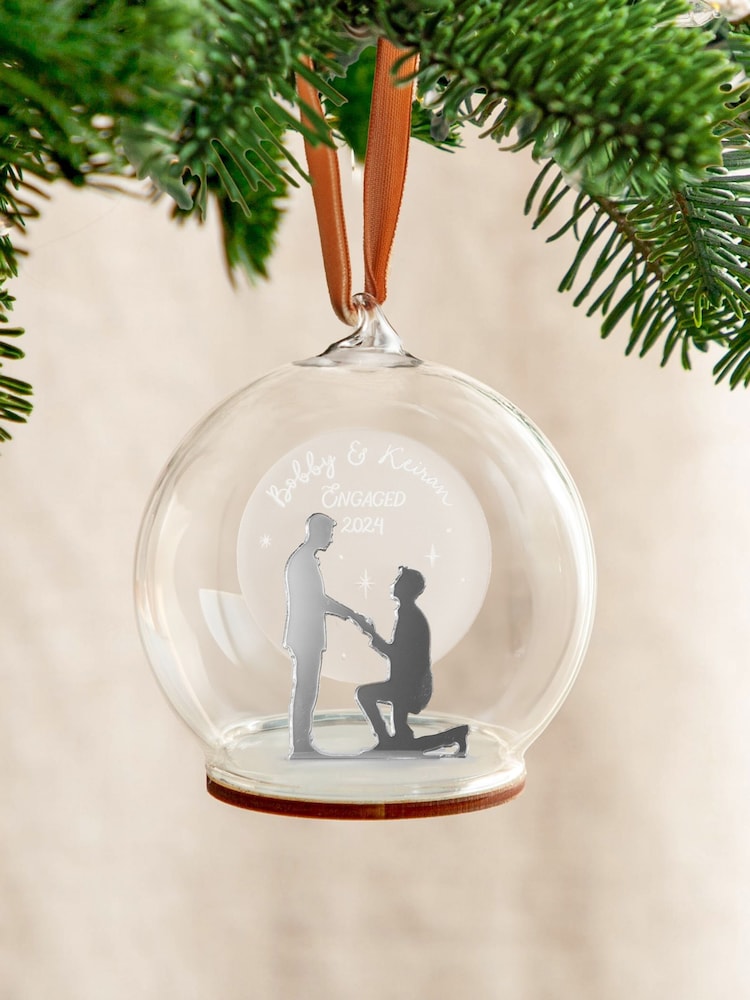 Metallic Engagement Silhouette Christmas Bauble by No Ordinary Gift - Image 4 of 4 Metallic Engagement Silhouette Christmas Bauble by No Ordinary Gift - Image 4 of 4