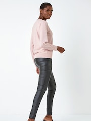 Roman Pink Pearl Sparkle Embellished Jumper - Image 3 of 5