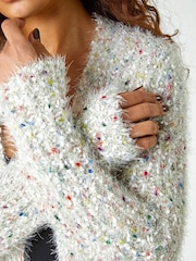 Roman Natural Fluffy Sparkle Cardigan - Image 5 of 5