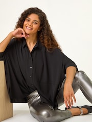 Roman Metallic Coated Elastic Waist Bengaline Stretch Trousers - Image 4 of 5