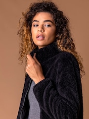 Roman Black Soft Sherpa Fleece Jacket - Image 4 of 4