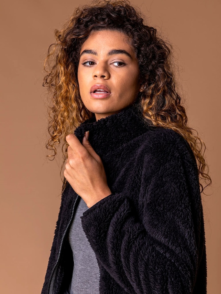 Roman Black Soft Sherpa Fleece Jacket - Image 4 of 4