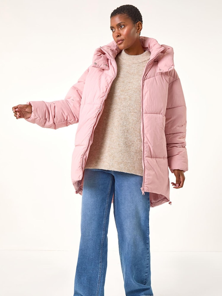 Roman Pink Oversized Padded Hooded Coat - Image 2 of 5