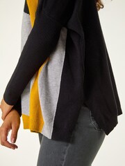 Roman Yellow Colour Block Relaxed Longline Jumper - Image 4 of 5