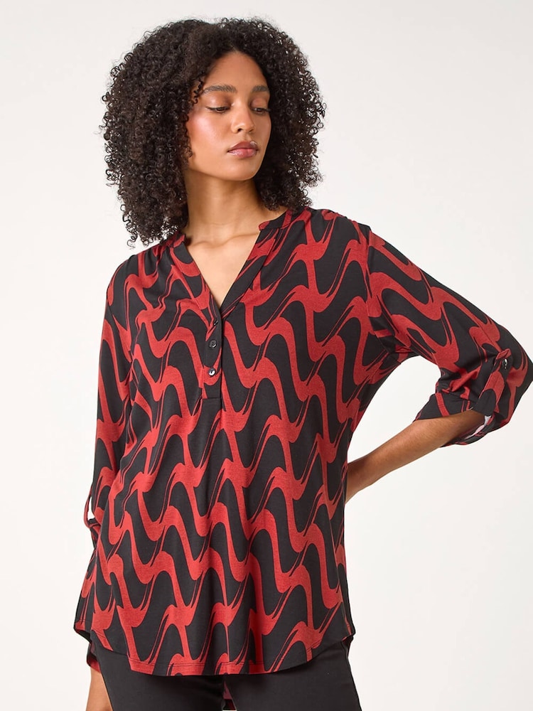 Roman Geometric Print Stretch Blouse - Slika 1 iz 5