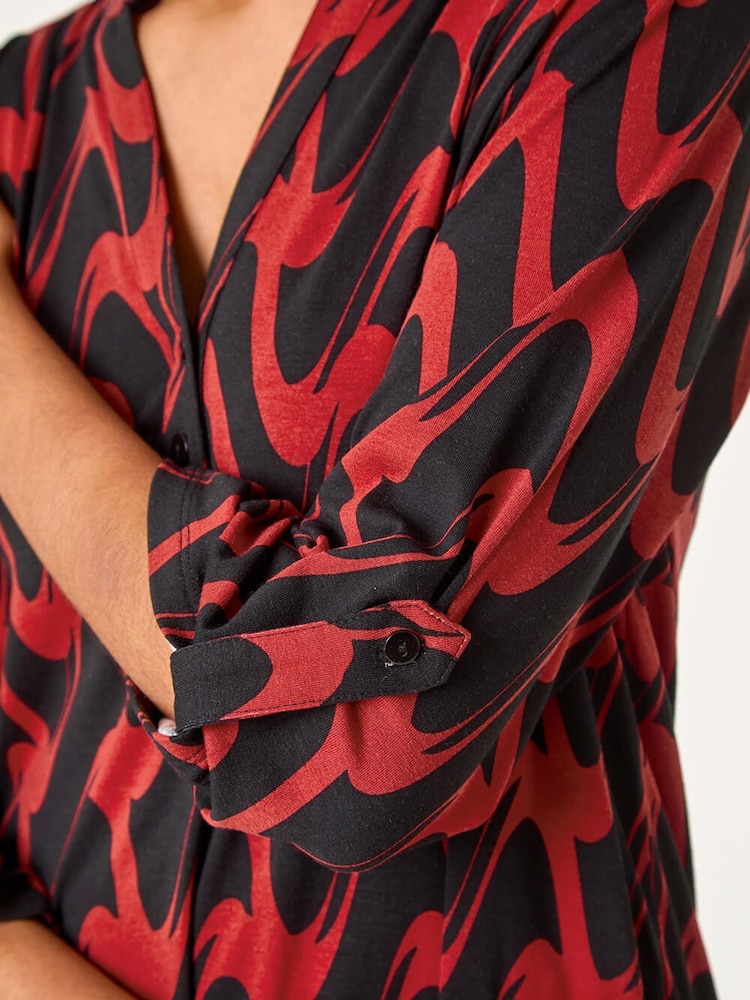 Roman Geometric Print Stretch Blouse - Slika 5 iz 5