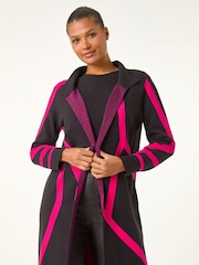 Roman Pink Abstract Patterned Cardigan - Image 1 of 5