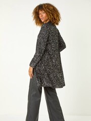Roman Black Longline Sequin Stretch Jacket - Image 5 of 5