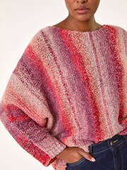 Roman Pink Slash Neck Boucle Knit Jumper - Image 5 of 5